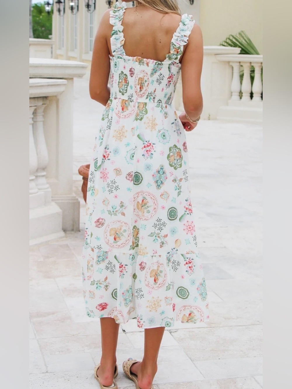 NWT Summer Brunch Date Smocked Midi Dress! - Picture 2 of 4